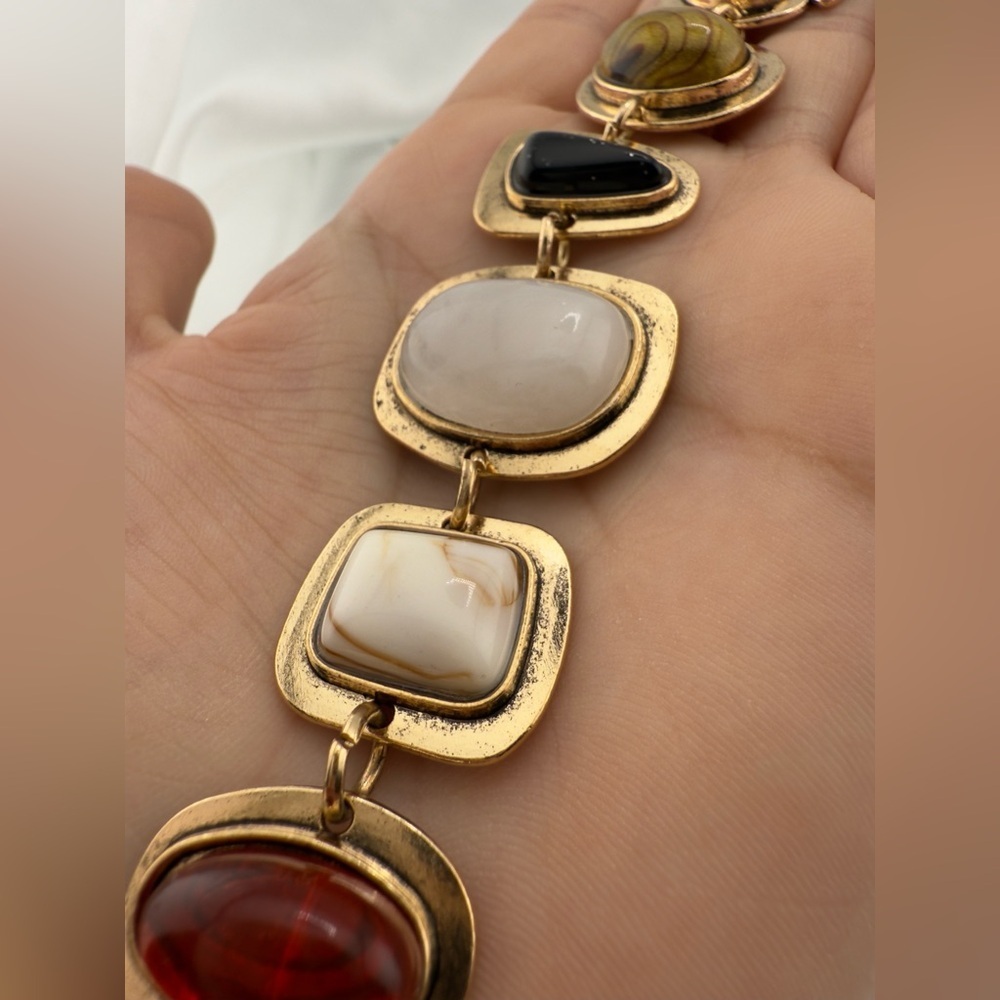 Bohemian Vintage Colorful Rock Multi-Stone Bracelet - Picture 6 of 10